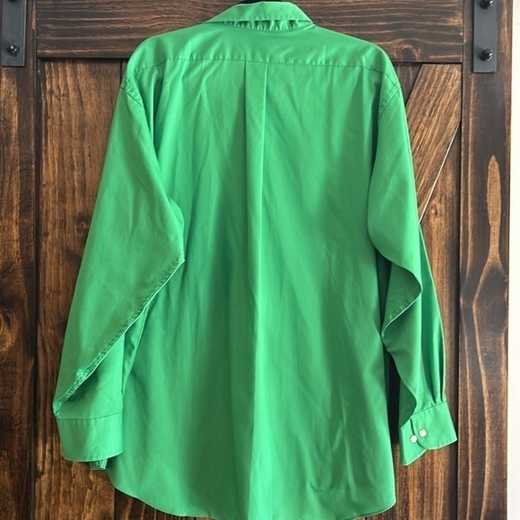 CHAPS Men’s 18-18 1/2 Green button down - Picture 4 of 13